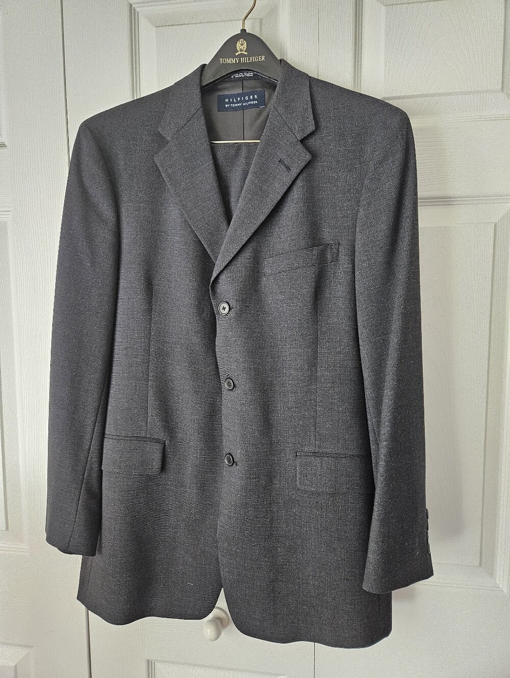 Tommy Hilfiger Charcoal Gray Men's Three-Button Suit